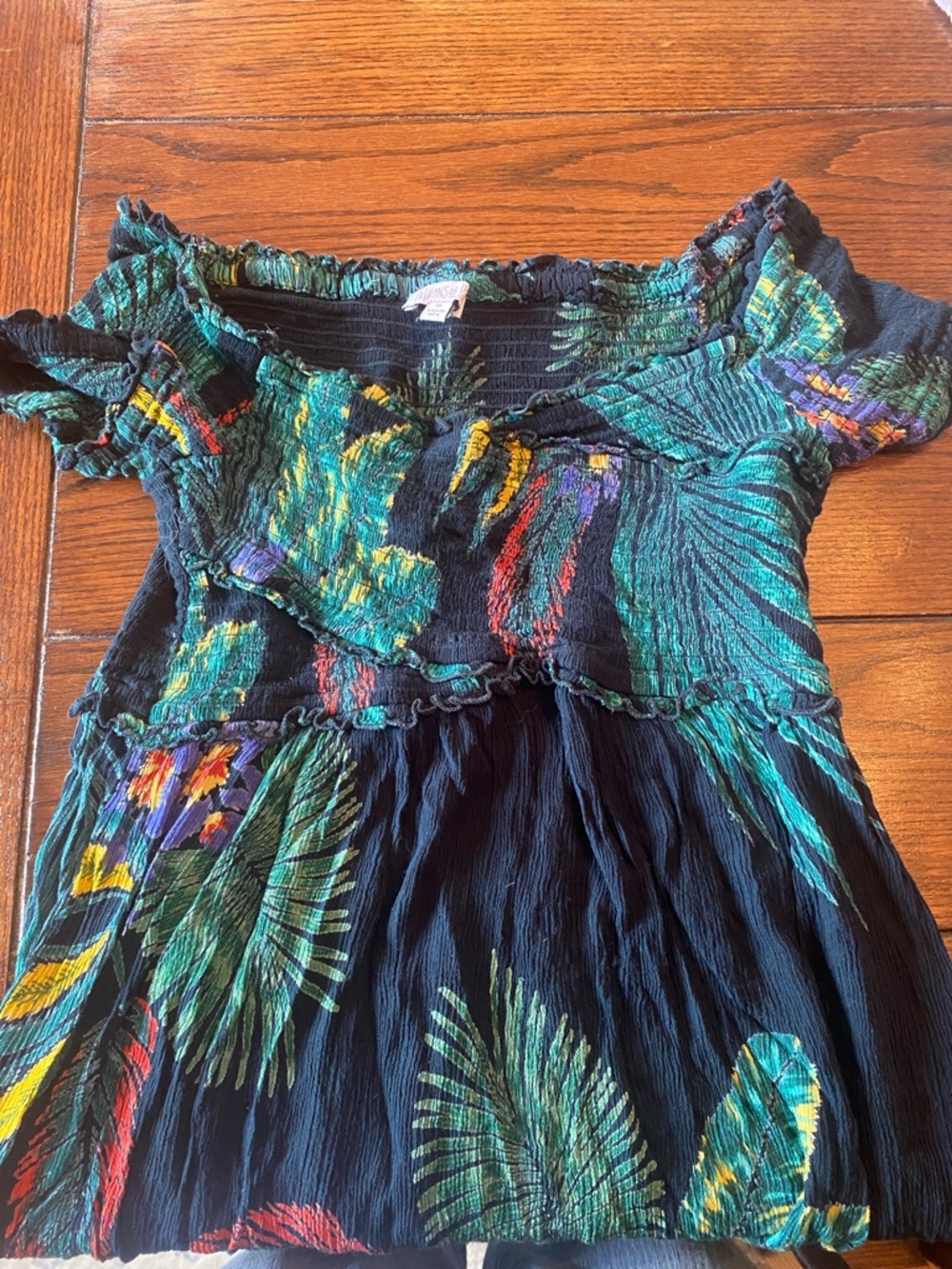 Patrons of Peace Medium Tropical  Smocked Stretch Dress/Top 13"W x 18"L - Picture 6 of 8
